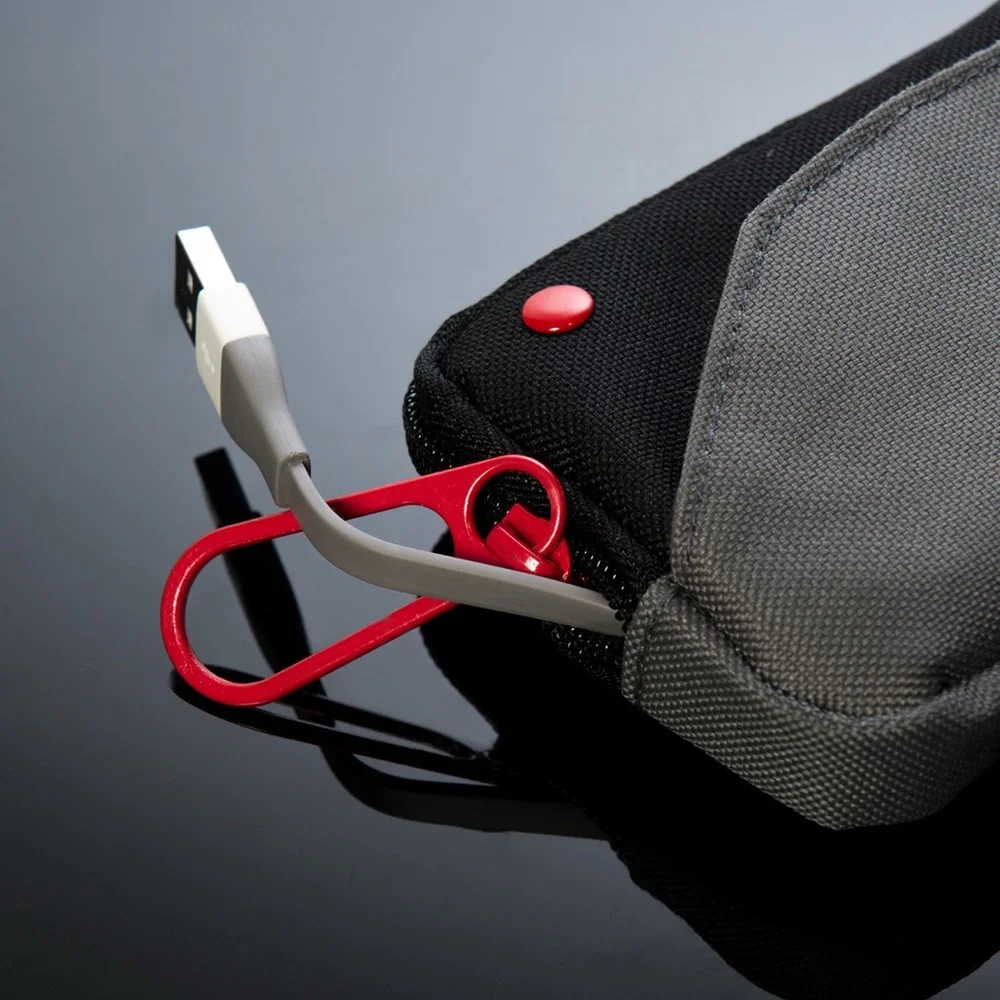 Portable Charging Pouch by EMTEC Gray & Black with Red Accents